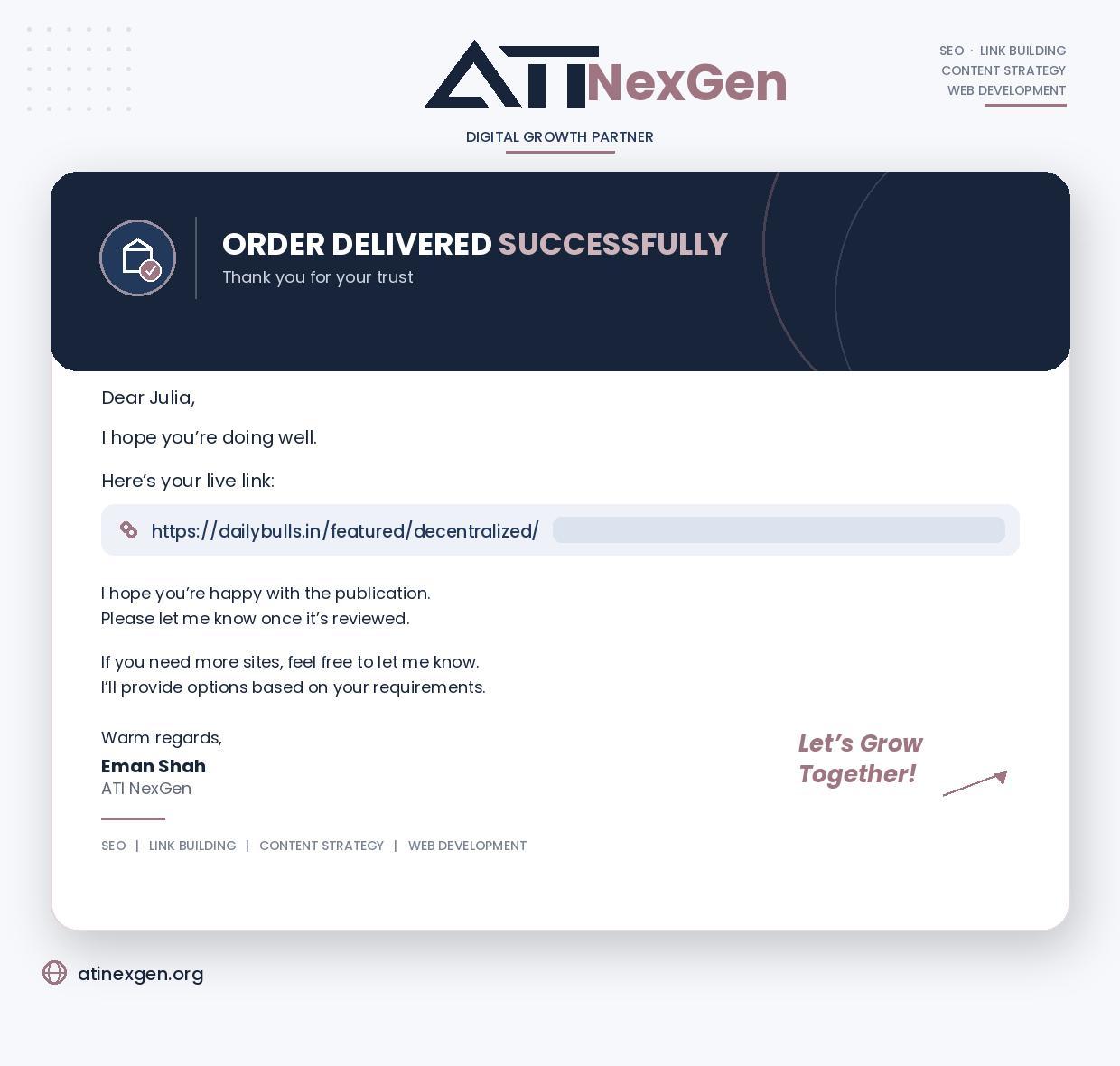 Order proof, dailybulls.in
