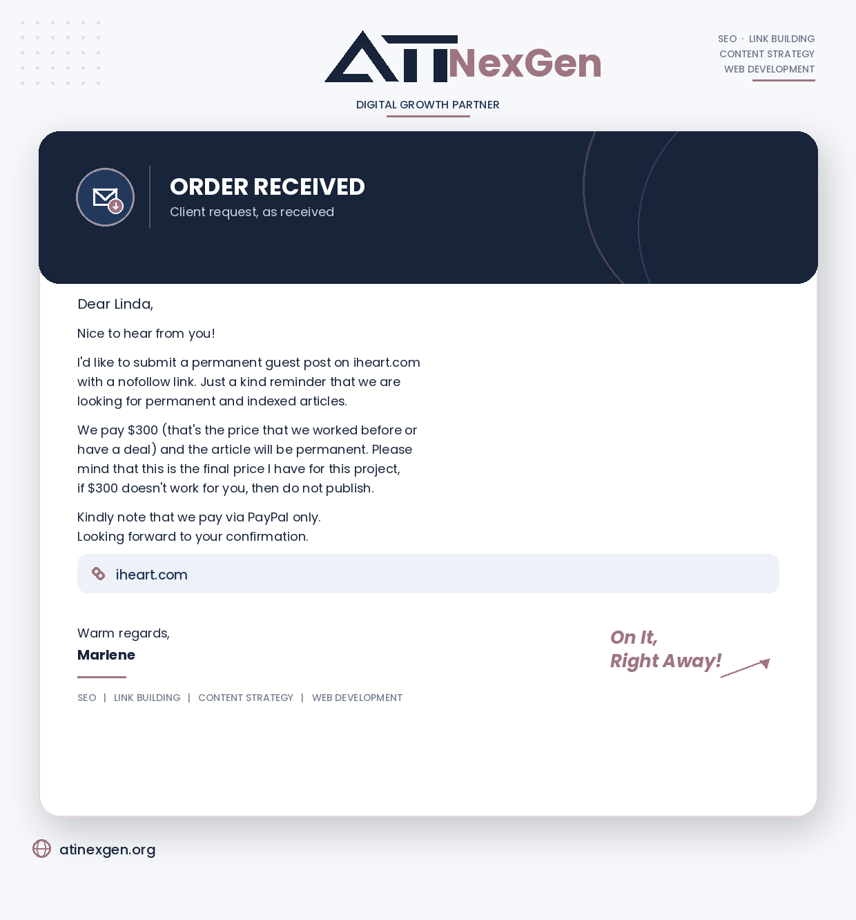 Order proof, iheart.com