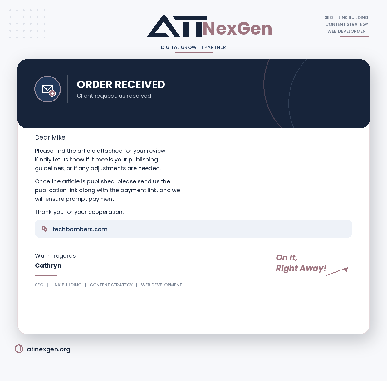 Order proof, techbombers.com